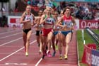 Ekaterina Magnani (Russia) and Olena Zhushman (Ukraine) lead the 1500 metres at the European Athletics Team Championships.